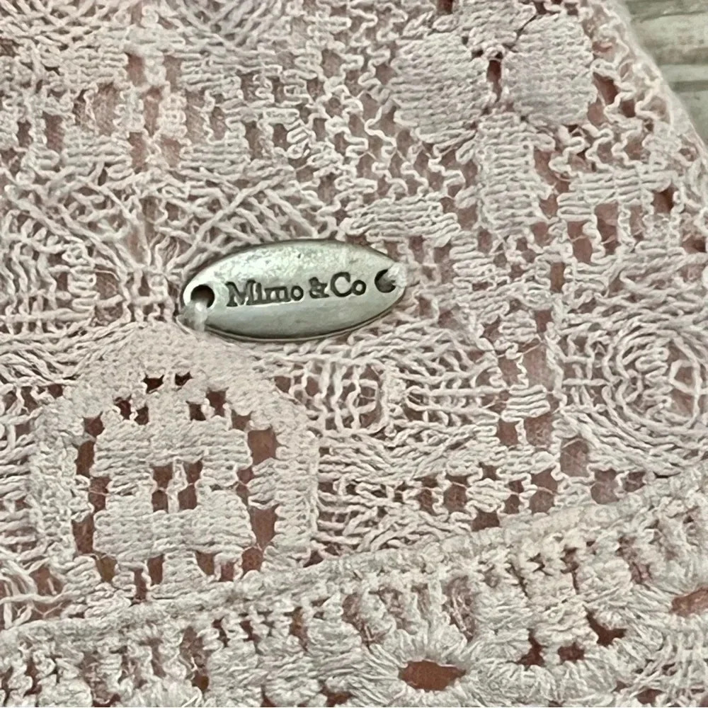 Mimo & Co Baby Girl Lace Dress Size 24 Months Blush Pale Pink - Picture 3 of 9